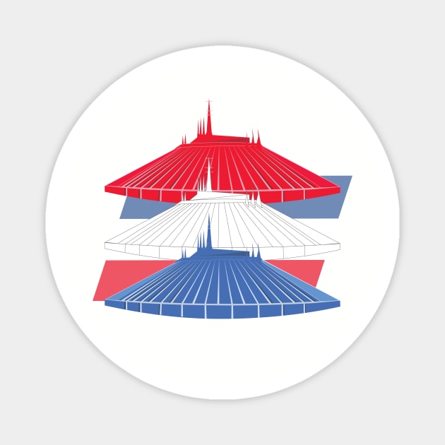 Space Mountain - Fourth of July - Red White and Blue Magnet by WearInTheWorld